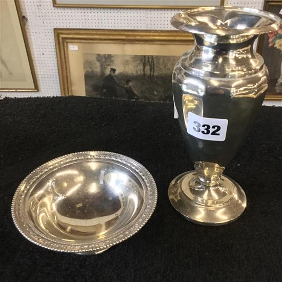 Silver bowl & vase